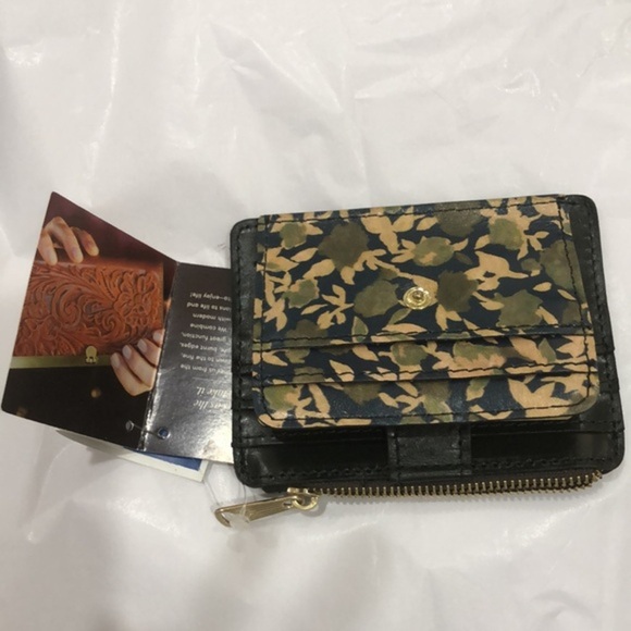 Patrician Nash cassis‎ green multi olive groves card & ID case wallet brand new - Picture 7 of 12